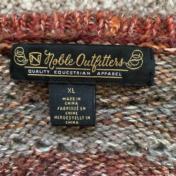 Noble Outfitters Sweater Womens XL Multicolor Long Sleeve Equestrian Apparel - Picture 3 of 10